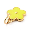 Rack Plating Brass Enamel Charms KK-G387-09G-03-3