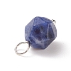 Faceted Natural Sodalite Pendants PALLOY-JF01694-02-4