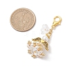 Handmade Glass Seed Beaded Angel Pendant Decorations HJEW-MZ00381-05-3