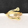 Brass Micro Pave Cubic Zirconia Cuff Rings LS-RJEW-D308-03G-D-1