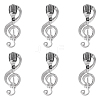 6Pcs Microphone Alloy Lapel Pins for Backpack Clothes JEWB-ME0001-15P-1