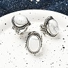 Natural Howlite Adjustable Rings RJEW-I108-01AS-01-1