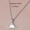 201 Stainless Steel Dinosaur Pendant Necklace NJEW-OY001-25-3