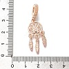 Rack Plating Alloy Rhinestone European Dangle Charms PALLOY-P307-08RG-3