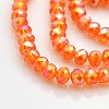 AB Color Plated Faceted Rondelle Electroplate Glass Beads Strands GLAA-A024D-AB10-1