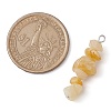 Gradient Color Natural Citrine & Natural Tiger Eye & Natural Gold Rutilated Quartz Chip Beaded Pendants PALLOY-JF02791-08-2