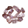 Natural Purple Phantom Quartz/Purple Lodolite Quartz Slice Beads Strands G-N362-11A-01-3