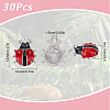 SUNNYCLUE 30Pcs Platinum Plated Alloy Enamel Ladybug Charms ENAM-SC0003-06-2