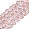 Electroplate Transparent Glass Beads Strands EGLA-N002-27-C01-1