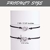 2Pc 2 Style 430 Stainless Steel Knot Heart Link Bracelets Set JB718A-3