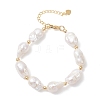Natural Baroque Pearl Keshi Pearl Beaded Bracelets BJEW-JB13336-2