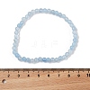 4mm Round Natural Dyed Aquamarine Beads Bracelet for Men KG3069-23-3