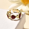 Brass Enamel Cuff Rings for Women RJEW-U040-01G-02-2