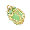 Luminous Handmade Glass Seed Beaded Teardrop Pendants PALLOY-MZ00962-4