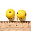 Valentine's Day Element Printed Wood Beads WOOD-R002-01-25-3