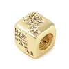 Brass Micro Pave Clear Cubic Zirconia European Beads LS-KK-K368-01G-08-2