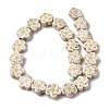 Glaze Daisy Flower Printed Porcelain Beads PR-CBA03B0-04A-4