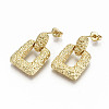 Brass Dangle Stud Earrings EJEW-S208-122-NF-2