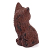 Natural Mahogany Obsidian Carved Fox Figurines Statues for Home Office Desktop Feng Shui Ornament G-Q172-14B-2