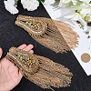 Teardrop Iron Chain Tassel with Rhinestone Epaulettes AJEW-WH20006-326A-G-3