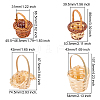 Fingerinspire 8Pcs 4 Style Mini Rattan Bamboo Baskets DJEW-FG0001-18-2