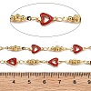 Brass Heart Link Chains KK-D368-03G-H-2
