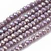 Electroplate Opaque Solid Color Glass Beads Strands EGLA-Q112-B15-1