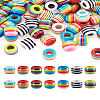 Beadthoven 90pcs 6 colors Opaque Stripe Resin European Beads RESI-BT0001-22-21