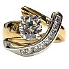Brass Micro Pave Clear Cubic Zirconia Finger Rings FS-WG8456F-01-3