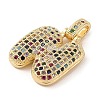 Brass Micro Pave Cubic Zirconia Pendants ZIRC-P121-01G-N-2