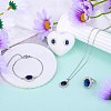 Cubic Zirconia Oval Pendant Necklace & Link Bracelet & Cuff Ring & Stud Earrings SJEW-SZC0001-01C-3