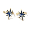 Rack Plating Brass Enamel Star Cuff Earrings for Women EJEW-C097-20G-2