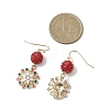 Alloy Enamel with Rhinestone Dangle Earrings EJEW-JE06079-3