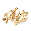 Brass Micro Pave Cubic Zirconia Pendants KK-K408-61G-02-2