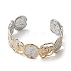 Hammered 304 Stainless Steel Cuff Bangles for Women BJEW-P371-01B-4