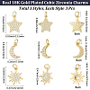 9Pcs 3 Styles Brass Micro Pave Cubic Zirconia Pendants ZIRC-BBC0003-75-2