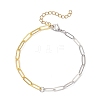 3Pcs 304 Stainless Steel & Brass Paperclip Chain Bracelets Set for Women BJEW-JB12658-3
