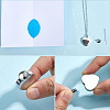2Pcs Stainless Steel Heart Cinerary Casket Pendant Necklaces NJEW-CN0001-25-6