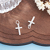 2Pcs 925 Sterling Silver Pave Clear Cubic Zirconia Cross Charms STER-TA0001-59-4
