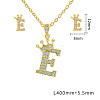 Brass Micro Pave Clear Cubic Zirconia Pendant Necklaces & Stud Earrings Sets FS-WG8C370-05-1