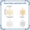12Pcs 2 Colors 201 Stainless Steel Pendants STAS-UN0059-74-2