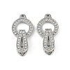 Brass Clear Cubic Zirconia Fold Over Clasps KK-Z078-09P-1