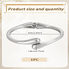 1Pc Teardrop Alloy Cuff Bangles BJEW-LP0015-26P-2