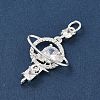 Brass Micro Pave Clear Cubic Zirconia Pendants KK-K407-48S-2