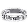 304 Stainless Steel Pave Cubic Zirconia Wheat Chain Bracelets for Men's FS-WGC4B47-06-1