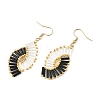Glass Braided Beads Dangle Earrings EJEW-MZ00746-5