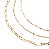 3Pcs 3 Style Brass Bar Link & Paperclip & Satellite Chain Necklaces Set for Men Women NJEW-JN04031-2