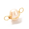 Natural Cultured Freshwater Pearl Beads Links Connectors X1-PALLOY-JF00944-3
