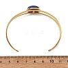 304 Stainless Steel & Natural Gemstone Cuff Bracelets for Women BJEW-JB14123-02-4