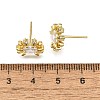 Brass Micro Pave Clear Cubic Zirconia Stud Earrings EJEW-H157-03G-02-5